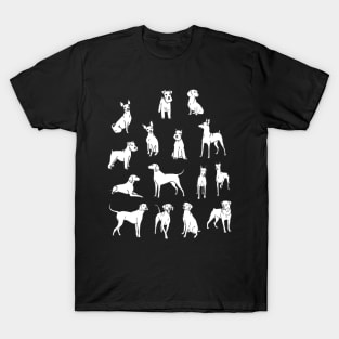 German dog white silhouette art design #5 T-Shirt